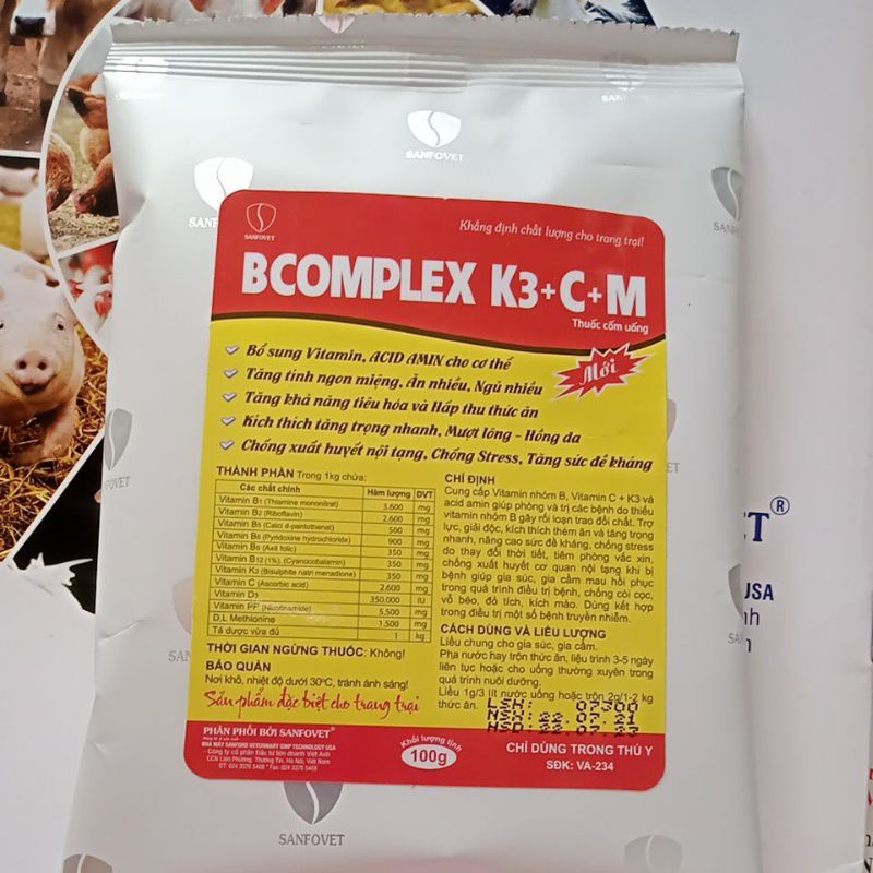 100g B COMLEX dạng Cốm - bổ sung vitamin nhóm B cho chim, chó, mèo, gia cầm, gia súc