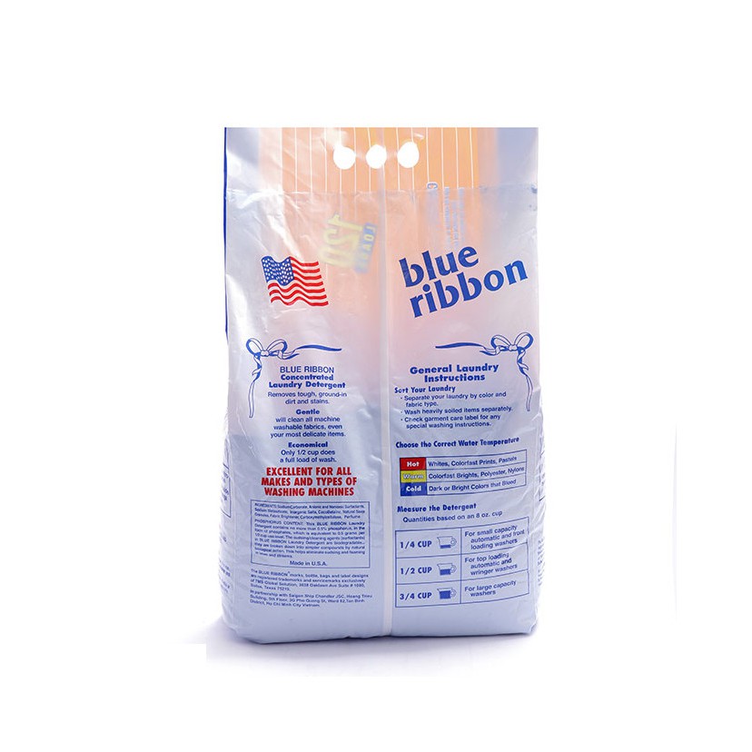 BỘT GIẶT BLUE RIBBON , Chuyên dùng cho giặt máy  Ít chất tạo bọt Sử dụng chất tẩy rửa tự nhiên