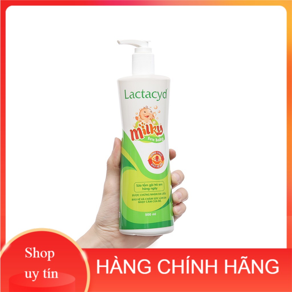 Sữa tắm gội trẻ em Lactacyd Milky 500ml