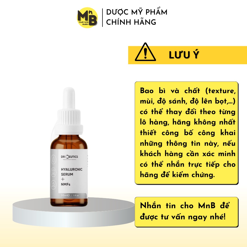 Tinh Chất Drceutics HA Hyaluronic Acid + NMFs Cấp Ẩm Và Căng Bóng Da 30ml 100ml