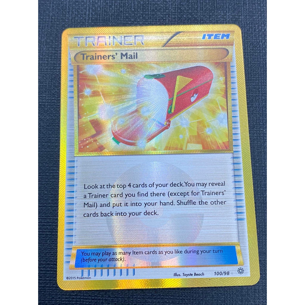 Thẻ bài Pokemon card- Trainers' Mail - 100/98 - Gold Secret Rare XY: Ancient Origins - NM- ENG