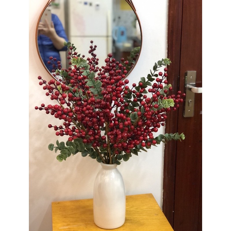 Bình lọ gốm trắng miệng nhỏ 26cm