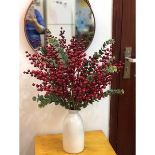 Bình lọ gốm trắng miệng nhỏ 26cm