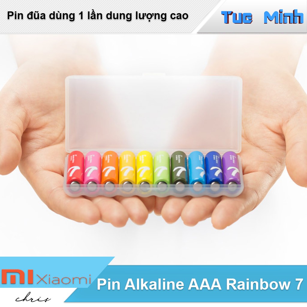 Pin AAA Alkaline Xiaomi Rainbow 7 - 1 vỉ 10 viên