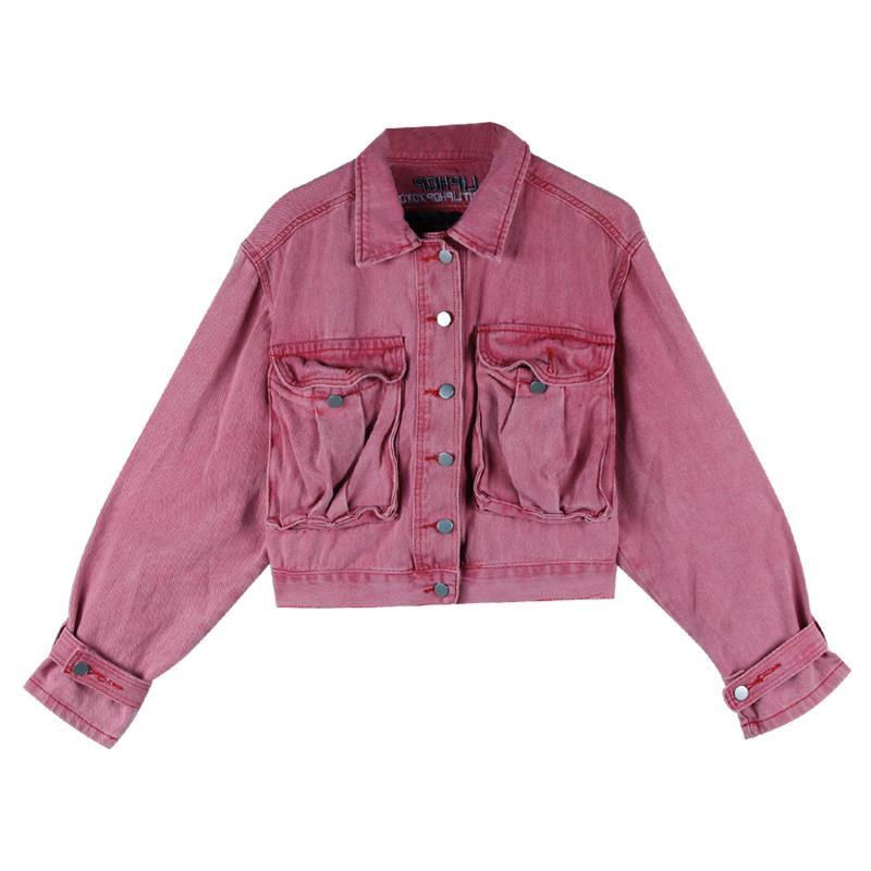 Bán Chạy!F &amp; X Áo Khoác Denim Màu Hồng Phong Cách Đường Phố Thời Trang Mới 2022 Dành Cho Nữ Dễ Phối Đồ