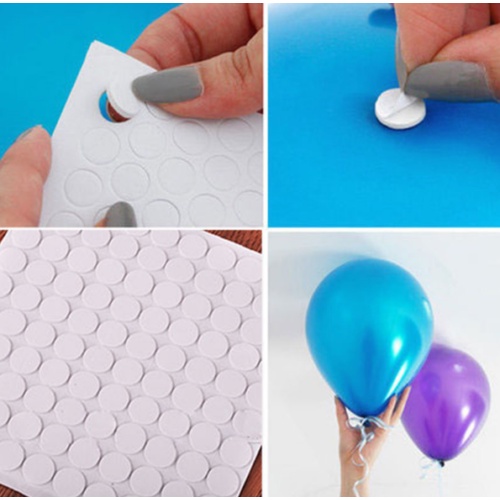 Bộ 100 Miếng Dán Hai Mặt Trong Suốt Dùng Trang Trí Bong Bóng Cho Tường/Trần Nhà/Trần Nhà DIY Không Để Lại Dấu Vết