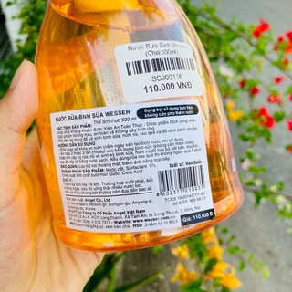 Nước Rửa Bình Sữa Wesser Chai/ Túi 500ml