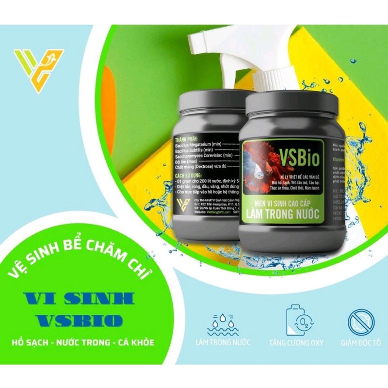 Men vi sinh VS Bio &amp; VS CLEAR FASTER - vi sinh làm trong nước - khử mùi tanh