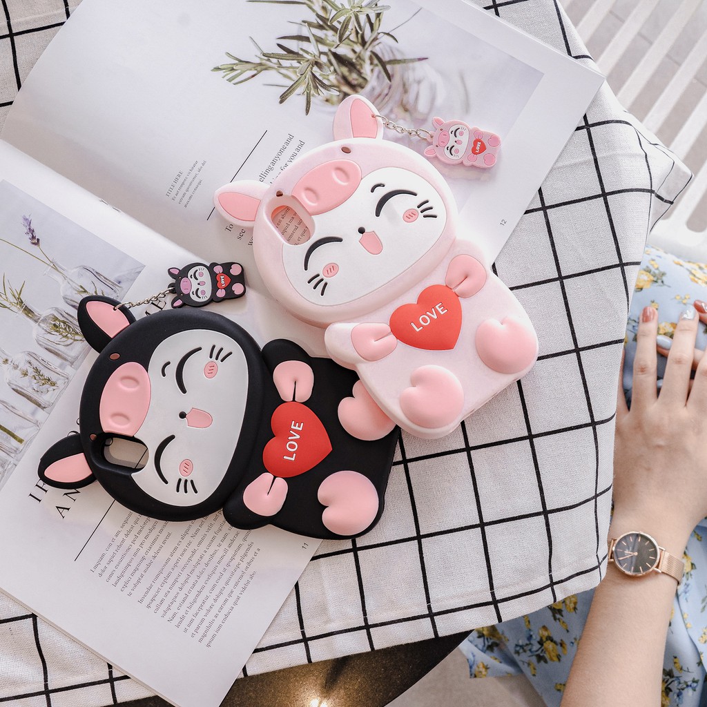 Ốp HUAWEI Y7 Prime 2018, Y9 2019 VIVO V7 Plus V9/V9 Youth Chống bẩn Mèo tình yêu