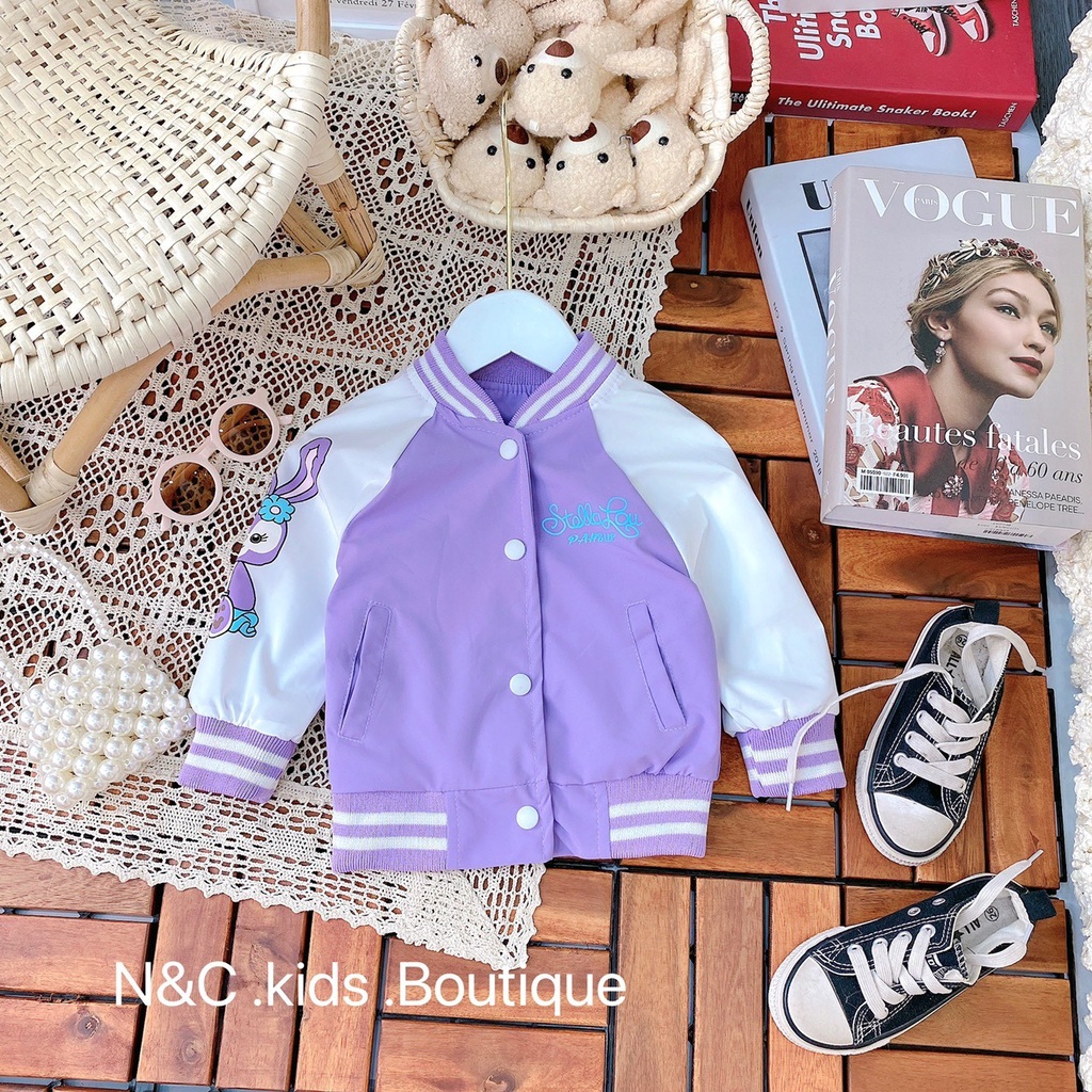 Áo khoác bé gái  2 lớp chất vải dày dặn mềm mịn hàng loại 1