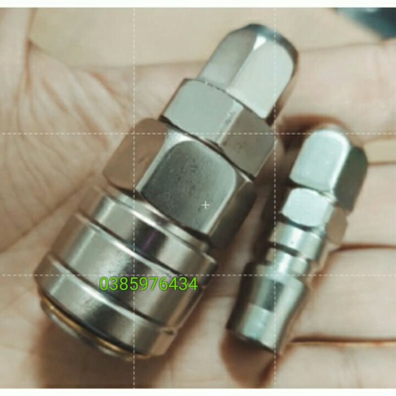 Bộ đầu nối nhanh dây hơi nén khí nhật loại xịn dùng cho ống hơi phi 8, 10, 12. Có bán lẻ đầu to, bé.