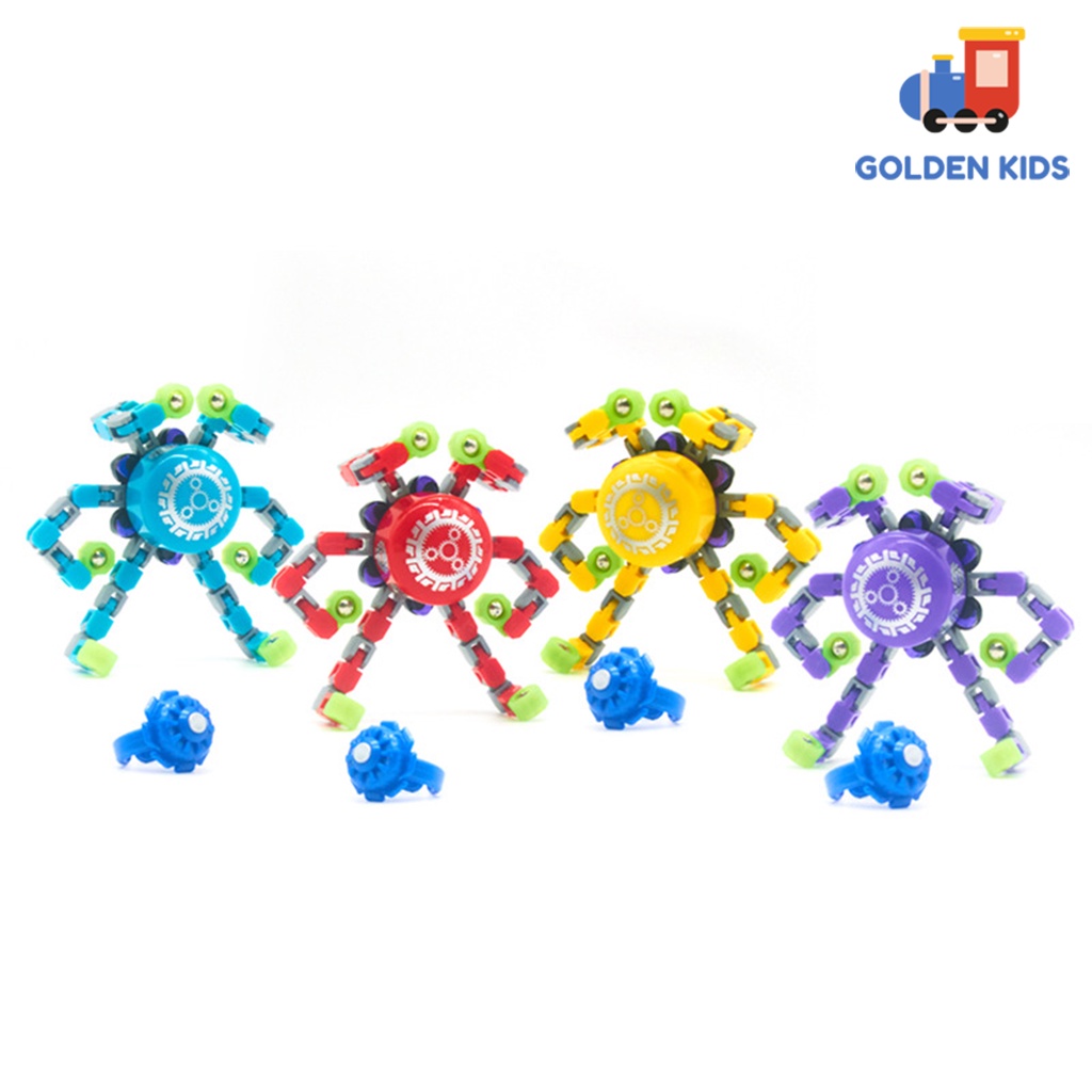 Con quay đồ chơi đầu ngón tay biến hình, con quay hồi chuyển giải nén spinner Golden Kids