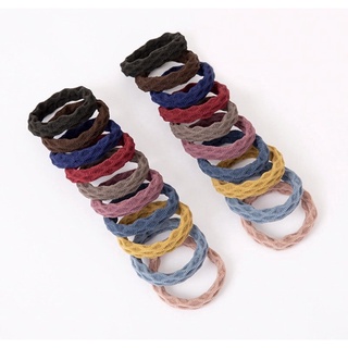 Set 10 Thun Cột Tóc Không Đường May Co Giãn Tốt