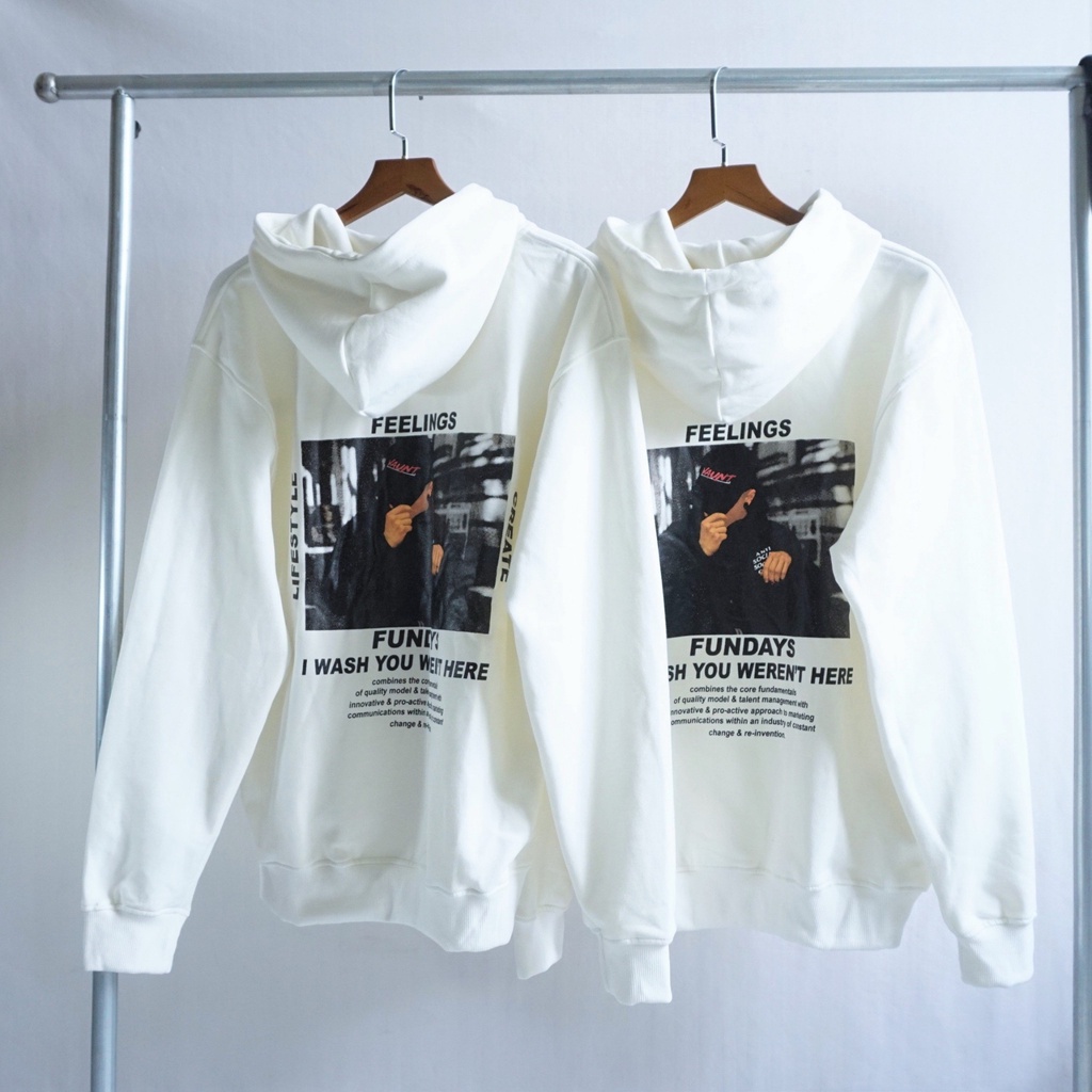 [sẵn]Áo hodie tay dài form rộng in chữ Funny (ảnh thật tại shop) Tanazi Closet