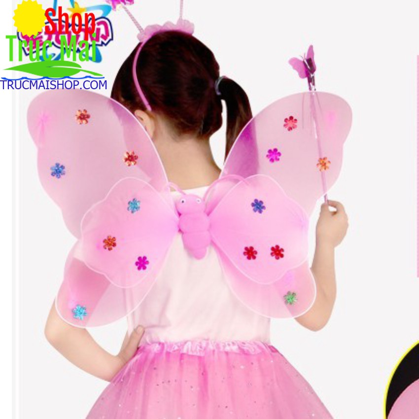 Cánh Thiên Thần Cho Bé - Bộ Váy Cánh Tiên Cánh Bướm Cao Cấp Với Đèn Đi Kèm Dành Cho Bé Từ 1-8 Tuổi