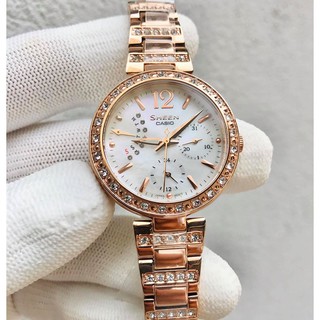 Đồng hồ nữ Casio SHE-3043PG - dây thép không gỉ