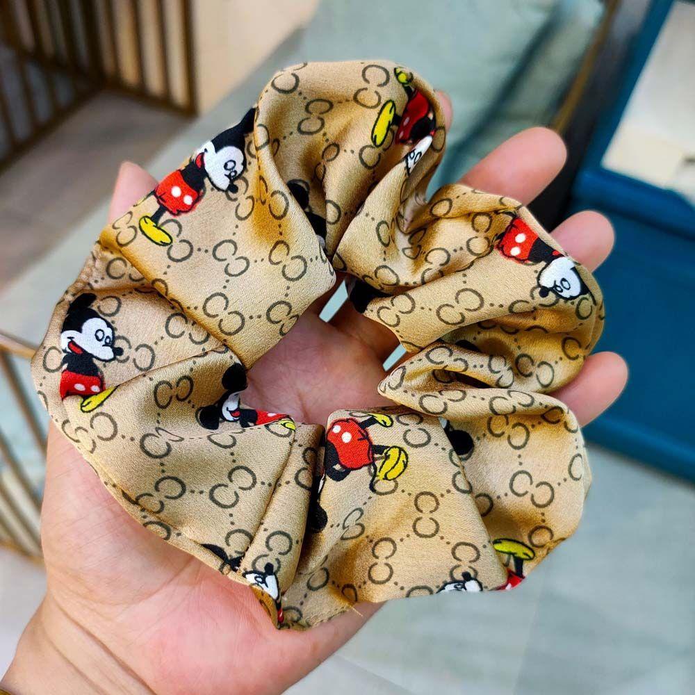 MXGOODS Dây Cột Tóc Lông Nhung Hình Chuột Mickey Minnie Phong Cách Hàn Quốc Ngọt Ngào