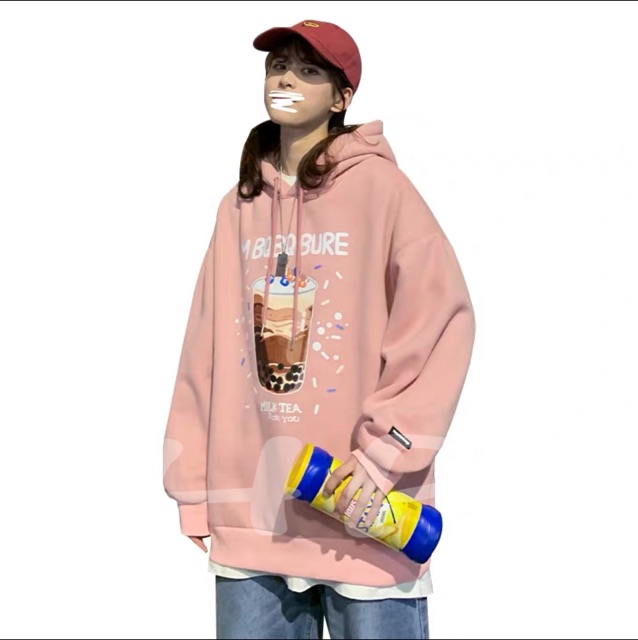 Áo hoodie trà sữa MBQ hàng nỉ ngoại chất lượng dầy dặn
