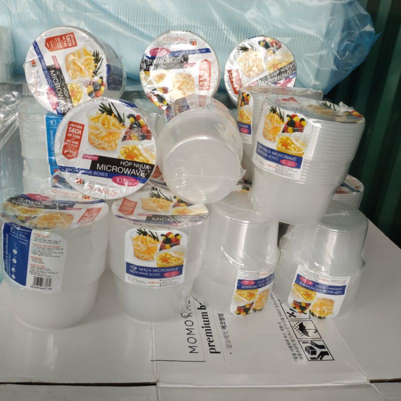Hộp nhựa tròn đựng thức ăn, hộp nhựa đựng thực phẩm 500 ml - Set 50c cả nắp