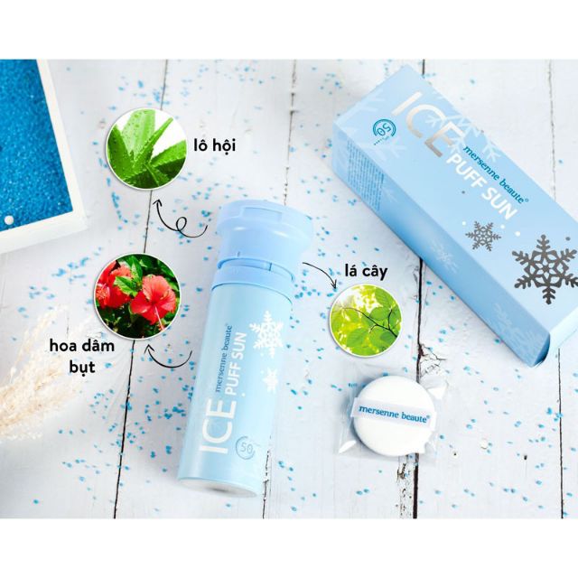 Kem Chống Nắng 3in1 make up mát lạnh Mersenne Beaute Ice Puff Sun SPF50+ 100ml 4.9