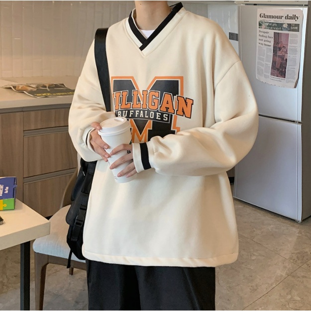 v neck sweater hàn quốc unisex áo len thời trang áo dài tay áo sweater form rộng tiếng Nhật áo sweater nỉ fashion áo nỉ sweater nữ