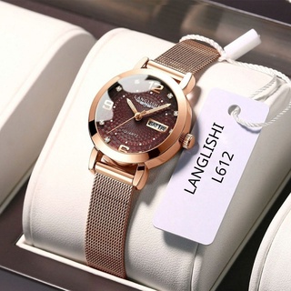 Đồng Hồ Nữ Đẹp Cao Cấp TW LANGLISHI P612 Chính Hãng Thời Trang Chống Thấm Nước, Có Lịch