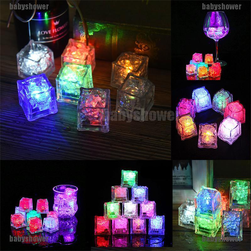 Đèn LED neon thiết kế hình đá viên trang trí quầy bar và tiệc cưới babyshower