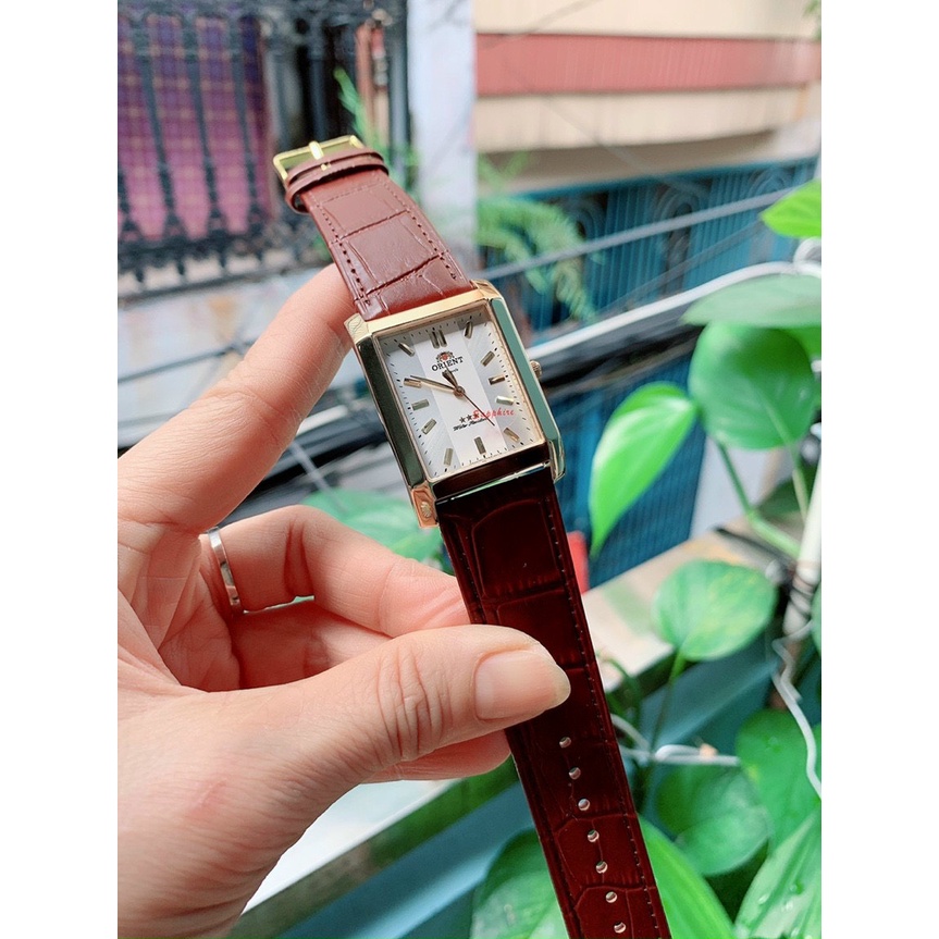 ĐỒNG HỒ NAM ORIENT MẶT CHỮ NHẬT, DÂY DA ,SIZE 30 x 34MM, KÍNH SAPPHIRE CHỐNG XƯỚC