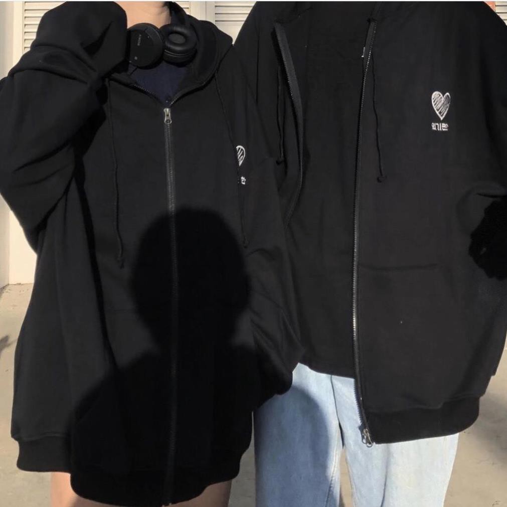 Áo khoác unisex form rộng Nỉ Hàn Quốc Heart nam nữ siêu phẩm của năm bao đẹp