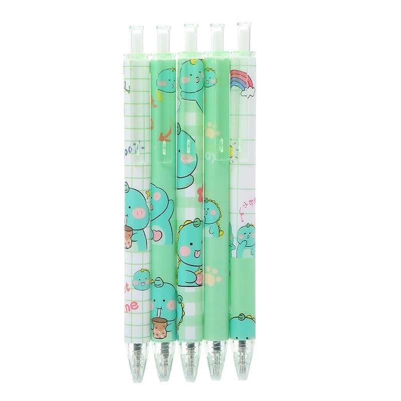 1 Bút Bi Hình Khủng Long Dạng Nhấn Ngòi 0.5mm Dung Tích Lớn Cho Học Sinh/Văn Phòng