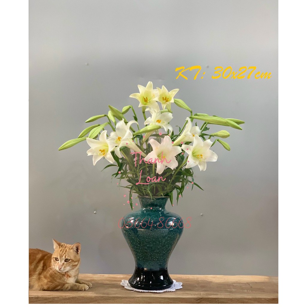 [SALE KHỦNG] Lọ hoa - Bình hoa gốm sứ Bát Tràng cao cấp - Men hỏa biến - Cỡ lớn - Hàng đẹp