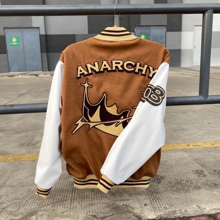 Áo Khoác Nam Nữ ANARCHY VARSITY BOMBER của SixK Store Unisex - Áo Khoác Bóng Chày Nỉ Nhung - Chữ L Phong Cách