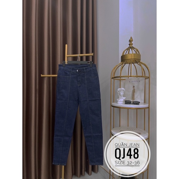 55-90kg Bigsize QUẦN JEAN PHĂNG BEN GIỮA MÀU XANH ĐẬM QJ48