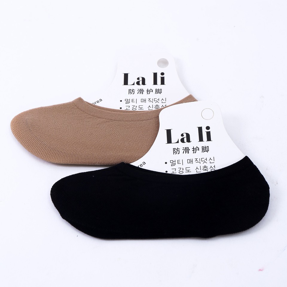 Tất Hài Nữ Lười Ngắn Màu Đen, Da Nửa Bàn Chân Lali, Vớ Hàn Quốc Đẹp Siêu Dai, Chống Xước ( 1 đôi )