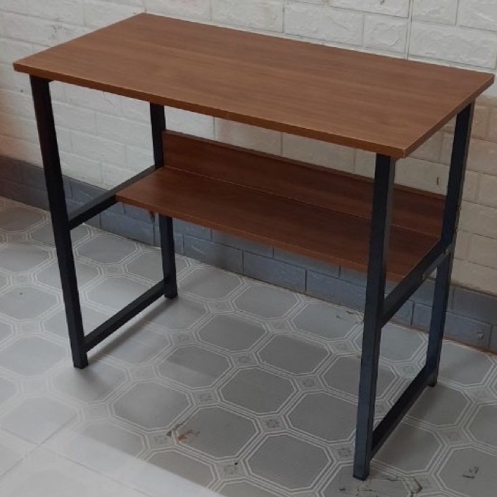 Bàn làm việc có giá lửng,bàn học thiết kế kiểu Hàn khung thép