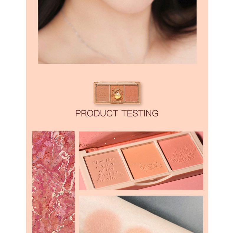 HOLD LIVE Phấn Má Hồng Gradient Tự Nhiên Trang Điểm Nude Trẻ Hóa Cô Gái Mạnh Mẽ Ba Màu Rouge