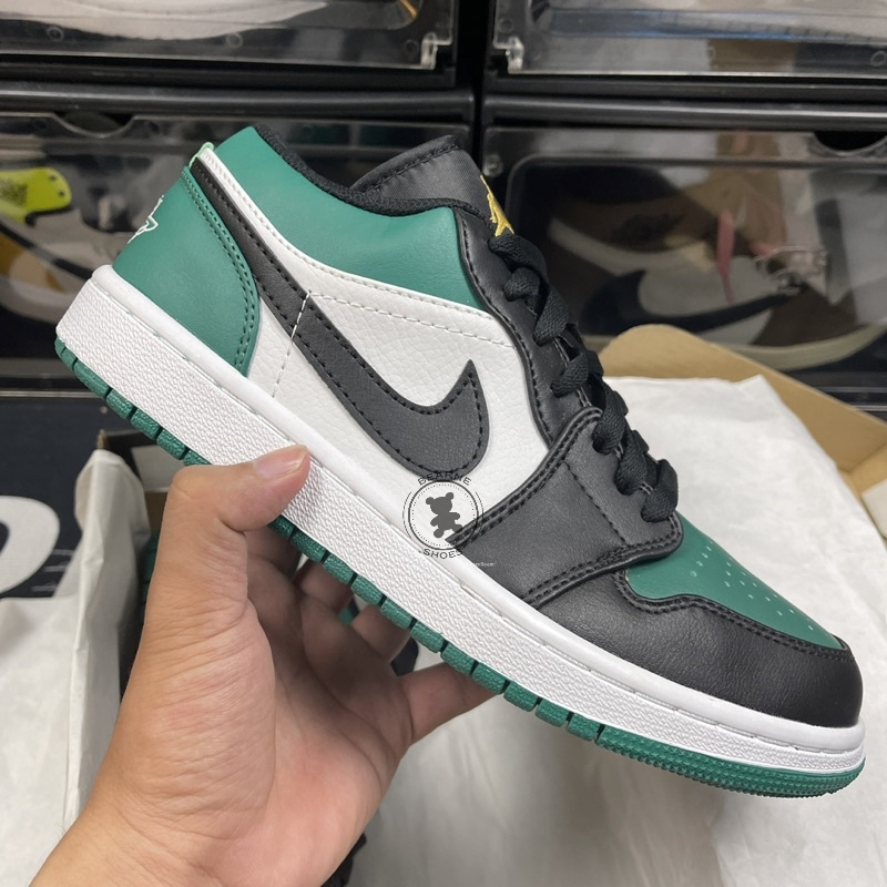 Giày Sneaker Jordan 1 Low Green Toe Black , Giày JD 1 cổ thấp xanh đen nam nữ | Fullbox - Bearne Shoe