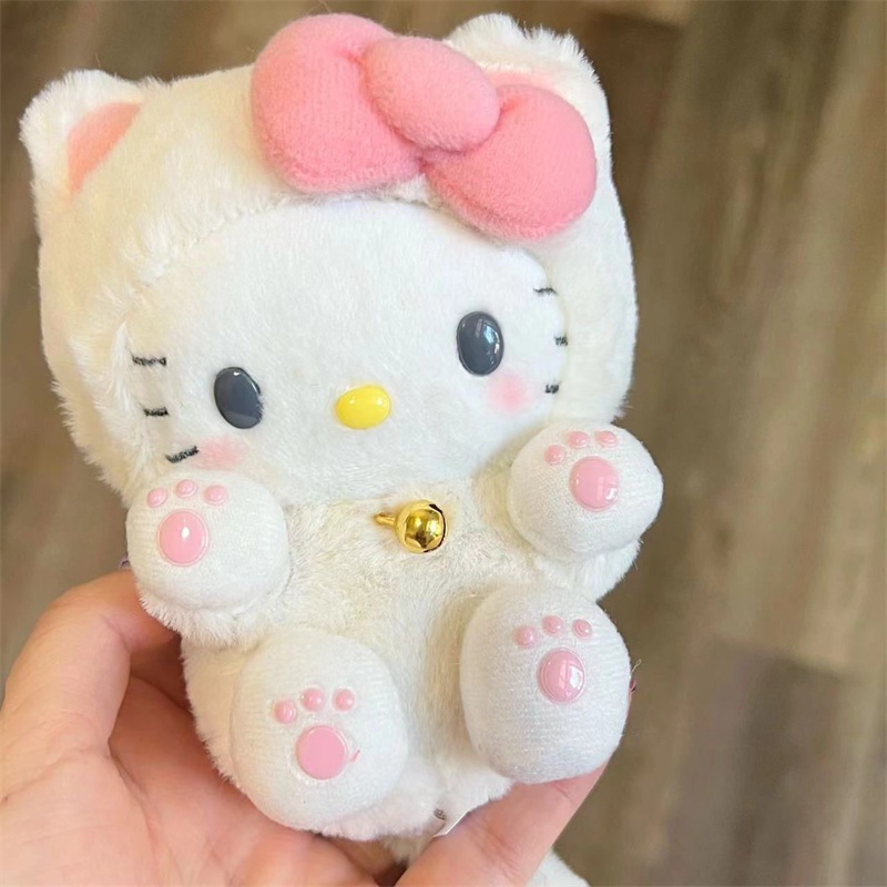 SANRIO Thú Nhồi Bông Hình Hello Kitty 10cm Trang Trí Ba Lô