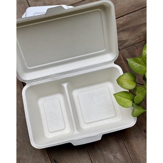 Lốc 50 Hộp 2 ngăn từ chất liệu phân huỷ sinh học hiệu Gracz_1000ml (43.5x22.5x4 cm)