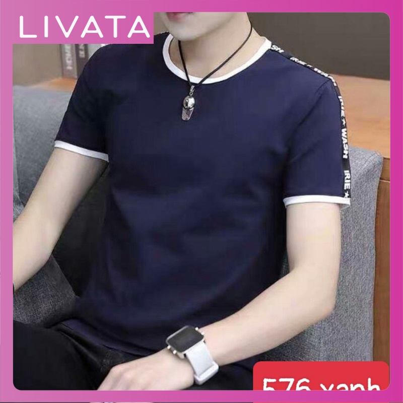 Áo thun nam tay ngắn cổ tròn dáng ôm body LIVATA NA576