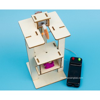 Đồ chơi Thang máy gỗ tự chế - Kit stem