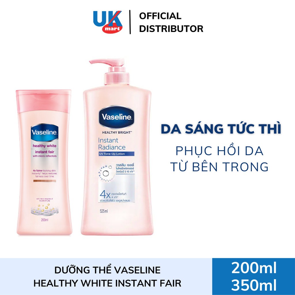 Sữa Dưỡng Thể Trắng Da Tức Thì Vaseline Healthy White Instant Fair Instant Radiance Lotion