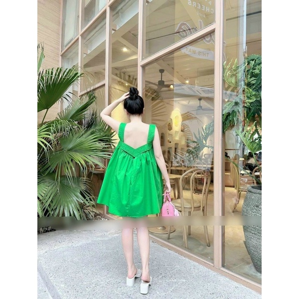 Đầm Suông bbd Maxi Phối Dây Chéo Lưng Cá Tính Dáng ngắn Dễ Thương Tiểu Thư Thời Trang Nữ Đi Chơi Đi biển ATN CLOTHING