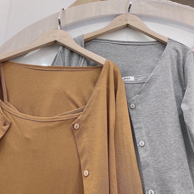 Váy hai dây kèm áo cadigan khoác ngoài - váy nữ đi chơiSet