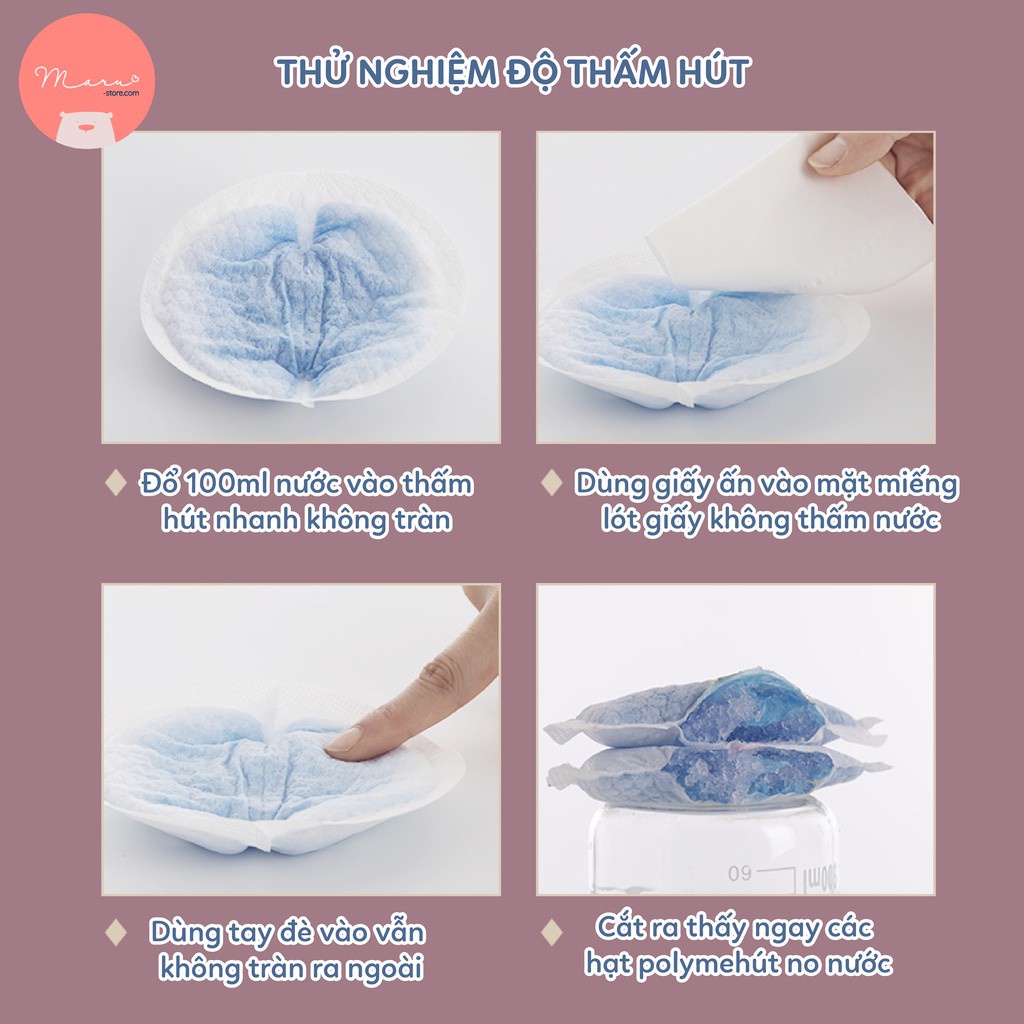 [Có sẵn] Tấm lót thấm sữa siêu mỏng (hộp 100 miếng) PHANPY