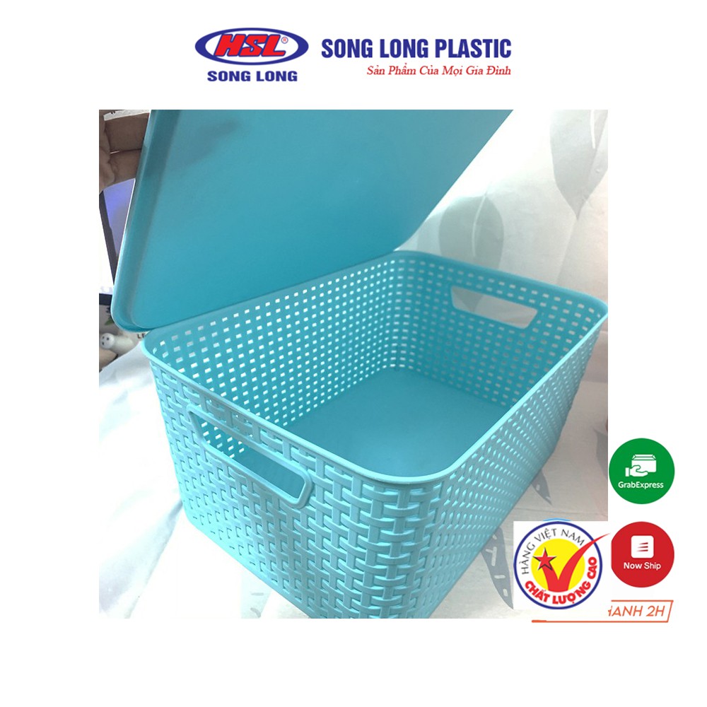 Giỏ đựng đồ đa năng có nắp kiểu Hàn Quốc - Song Long Plastic