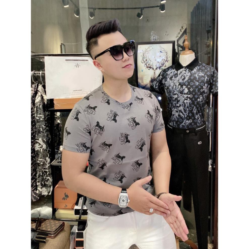 Áo phông nam vân ngựa chìm, Áo thun nam không cổ có vân Cotton mã T2660 | BigBuy360 - bigbuy360.vn