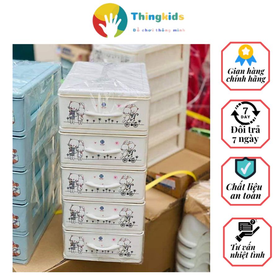 Tủ nhựa mini để bàn đầu giường đựng mỹ phẩm đồ dùng nhỏ tiện lợi - Thingkids