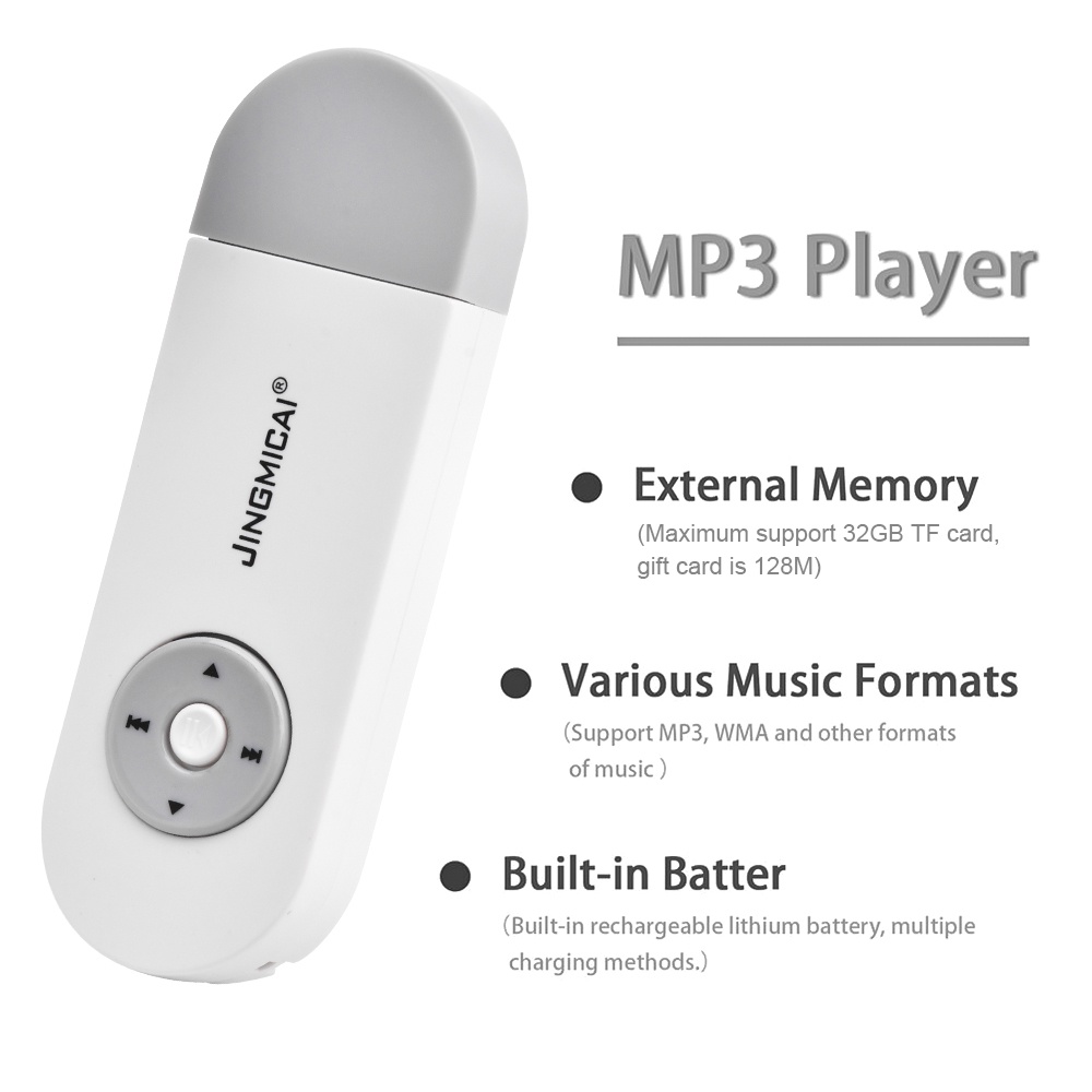 Máy nghe nhạc VIRWIR MP3 có kèm tai nghe 3.5mm 128mb kết nối Micro SD đĩa USB 2.0