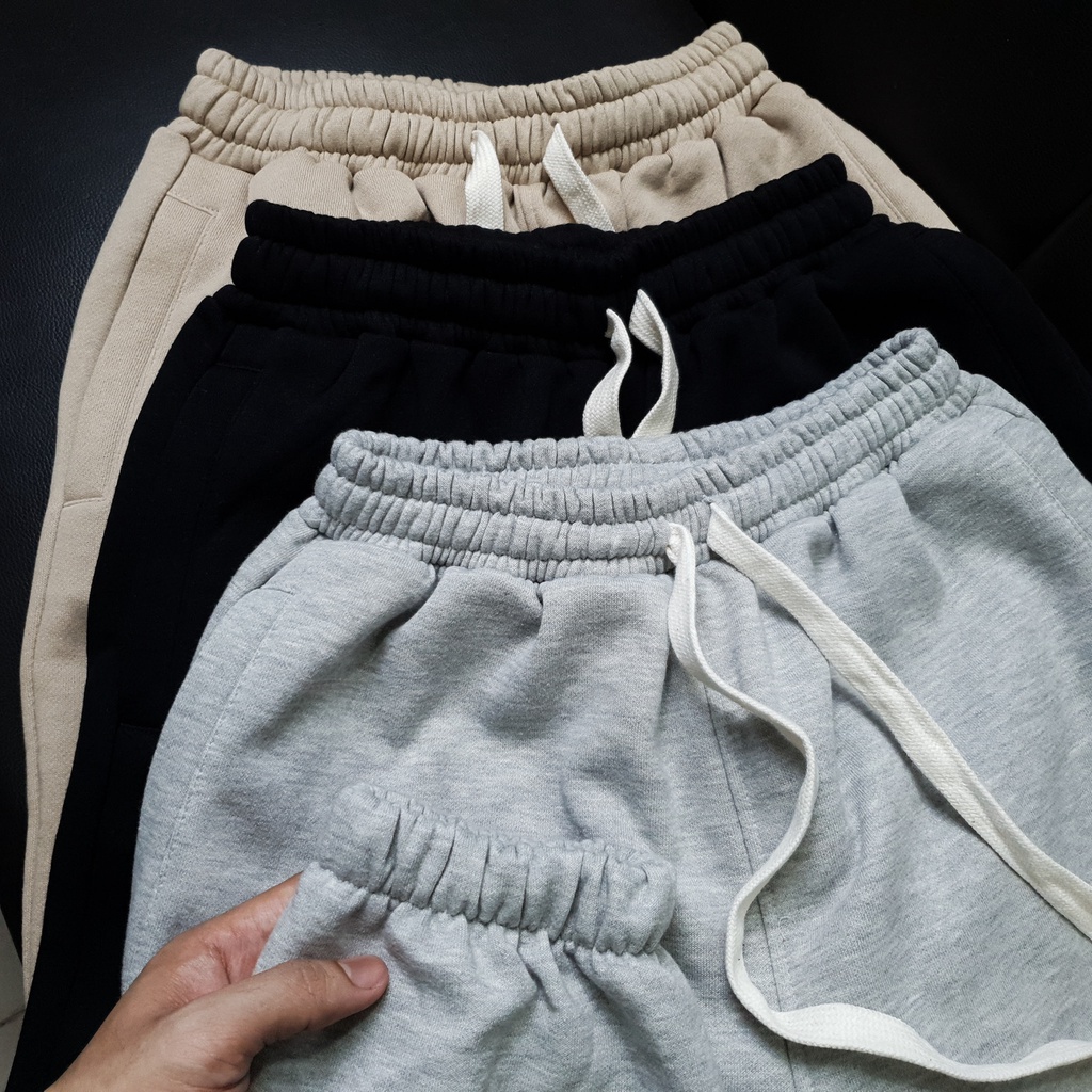 Quần jogger pants unisex DATINO bo chun chất thun nỉ bông 100% cotton, cạp xỏ dây drawstring bảng lơn